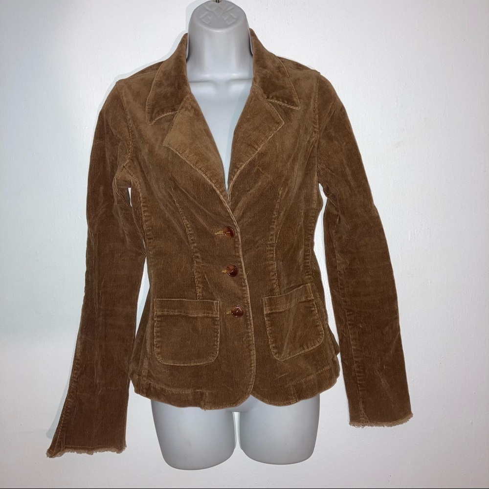Dollhouse Blue Jeans Rock Roll Corduroy Distressed Fitted Jacket S